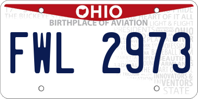 OH license plate FWL2973