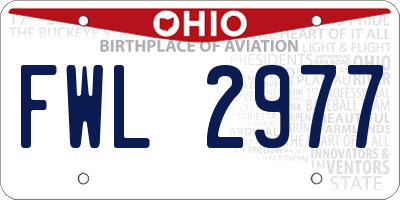 OH license plate FWL2977