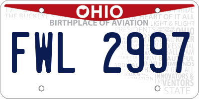 OH license plate FWL2997