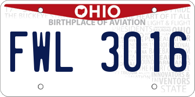 OH license plate FWL3016
