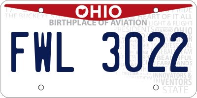 OH license plate FWL3022