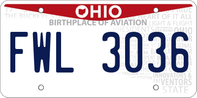 OH license plate FWL3036
