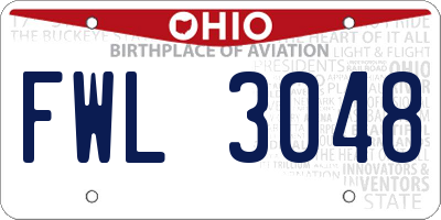 OH license plate FWL3048