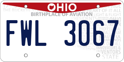 OH license plate FWL3067