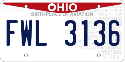 OH license plate FWL3136