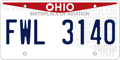 OH license plate FWL3140