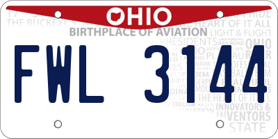 OH license plate FWL3144