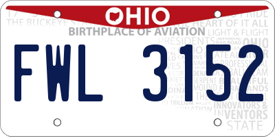 OH license plate FWL3152