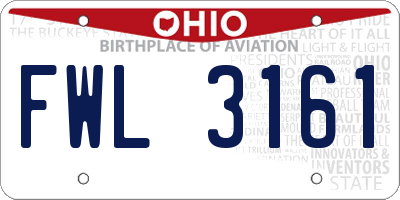 OH license plate FWL3161