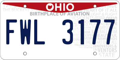 OH license plate FWL3177