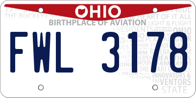 OH license plate FWL3178