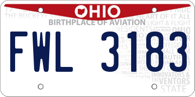 OH license plate FWL3183