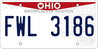 OH license plate FWL3186