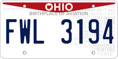 OH license plate FWL3194