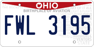 OH license plate FWL3195