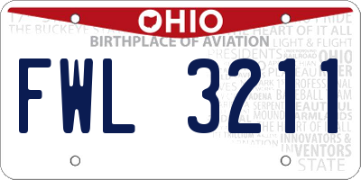 OH license plate FWL3211