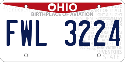 OH license plate FWL3224