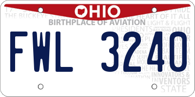 OH license plate FWL3240