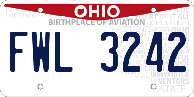 OH license plate FWL3242