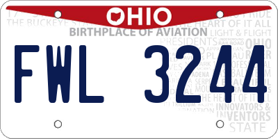 OH license plate FWL3244