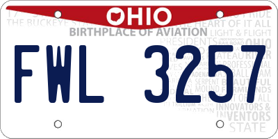 OH license plate FWL3257