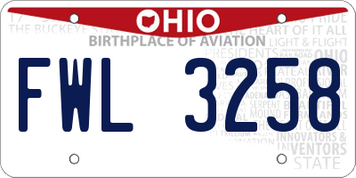 OH license plate FWL3258
