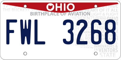 OH license plate FWL3268