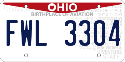 OH license plate FWL3304