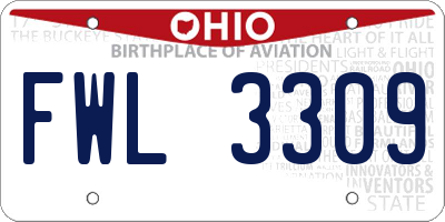 OH license plate FWL3309