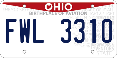 OH license plate FWL3310