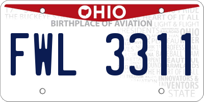 OH license plate FWL3311