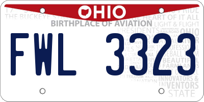 OH license plate FWL3323