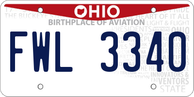 OH license plate FWL3340