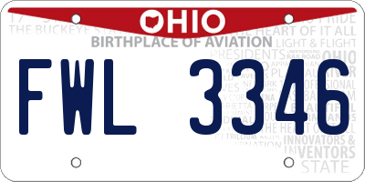 OH license plate FWL3346