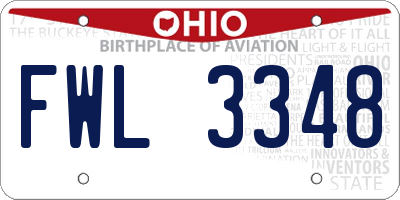 OH license plate FWL3348