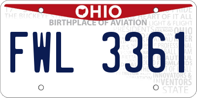 OH license plate FWL3361