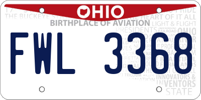 OH license plate FWL3368
