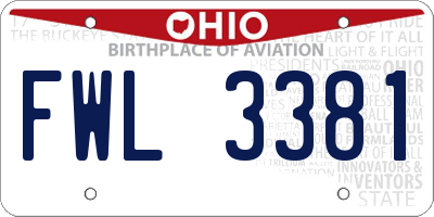 OH license plate FWL3381