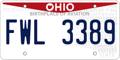 OH license plate FWL3389