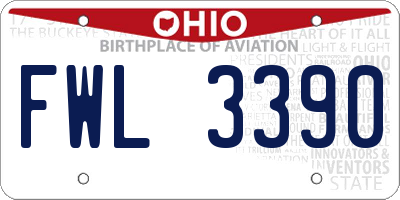 OH license plate FWL3390