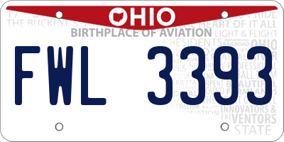OH license plate FWL3393