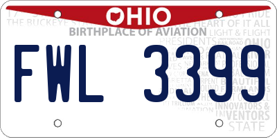 OH license plate FWL3399