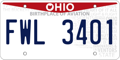 OH license plate FWL3401