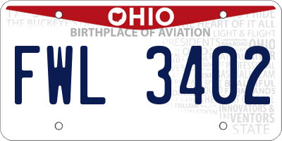 OH license plate FWL3402
