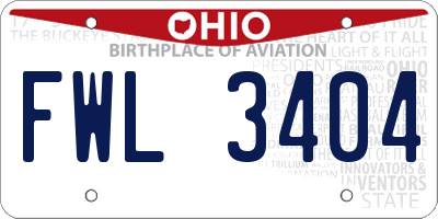 OH license plate FWL3404