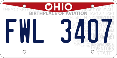 OH license plate FWL3407