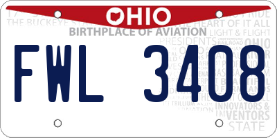 OH license plate FWL3408