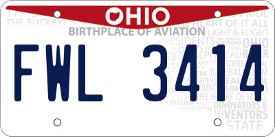 OH license plate FWL3414