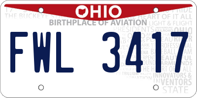 OH license plate FWL3417