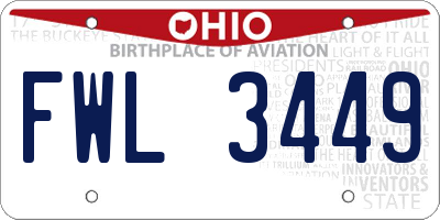 OH license plate FWL3449